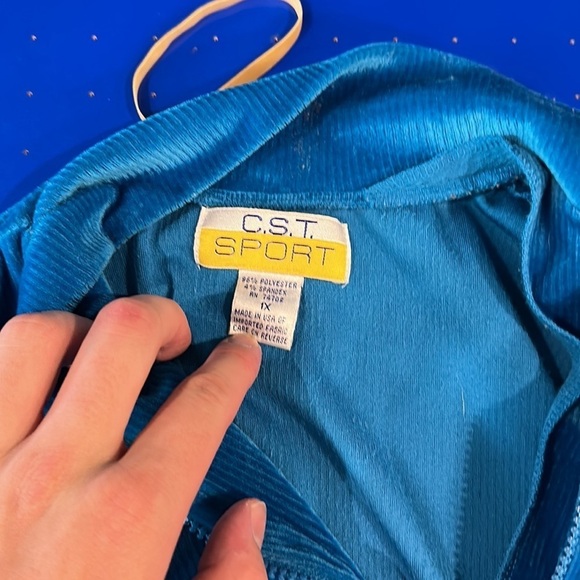 Vintage C.S.T velour quarterzip top size 1X women’s - Picture 6 of 6